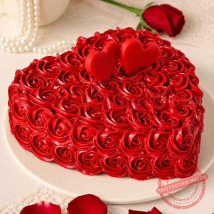 Red Heart Shape Cake - Cake O’Clock | Giftoo Pakistan