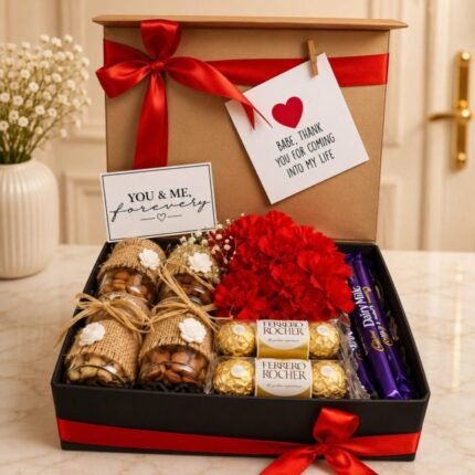 Red Dry Fruit Box - Anniversary Gifts | Giftoo Pakistan