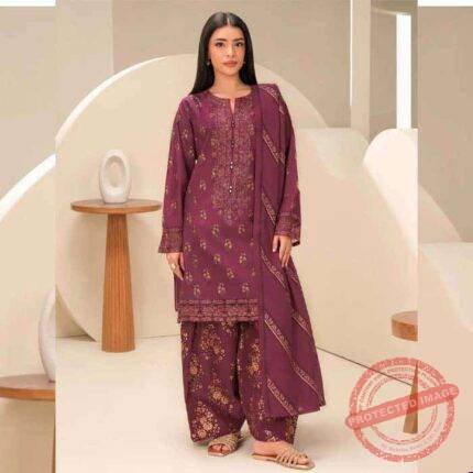 3 Piece Lawn Suit – Embroidered (Unstitched) - Eid Gifts | Giftoo Pakistan