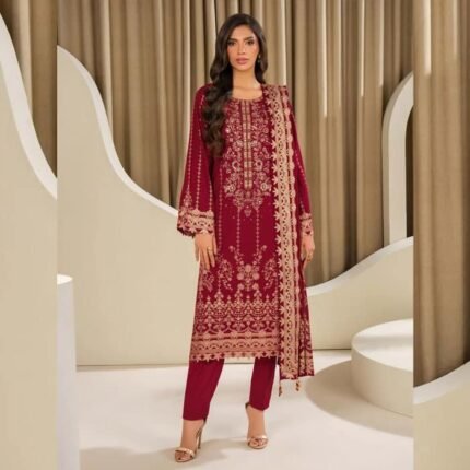 3 Piece Lawn Suit – Embroidered (Unstitched) - Eid Gifts | Giftoo Pakistan