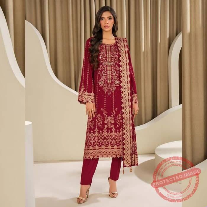3 Piece Lawn Suit – Embroidered (Unstitched) – Eid Gifts 3 Piece Lawn Suit – Embroidered (Unstitched) - Eid Gifts | Giftoo Pakistan