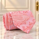 Peach Paisley Tie - Men’s Accessories | Smilee