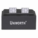 Silver/White Rectangle Cufflink - Men’s Accessories | Giftoo Pakistan