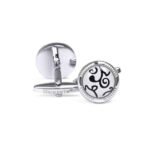 Silver/White Circle Cufflink - Men’s Accessories | Giftoo Pakistan