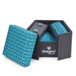 Turquoise Texture Cufflink Tie Set - Men’s Accessories | Giftoo Pakistan