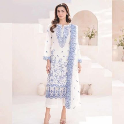 3 Piece Lawn Suit – Embroidered (Unstitched) - Eid Gifts | Giftoo Pakistan